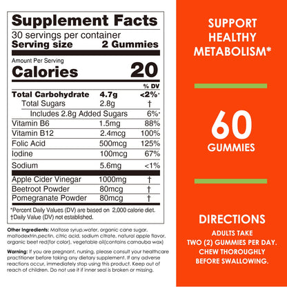 Gomitas vinagre sidra manzana control peso y metabolismo