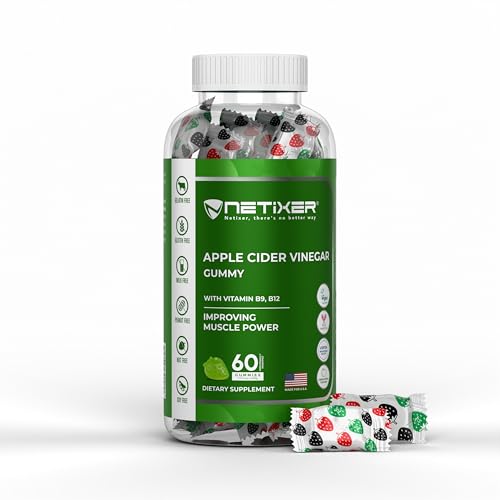 Frasco de gomitas vinagre de sidra de manzana sabor manzana verde