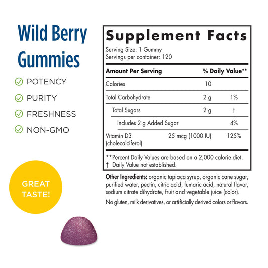 Gomitas violetas sabor baya nordic naturals vitamina d3