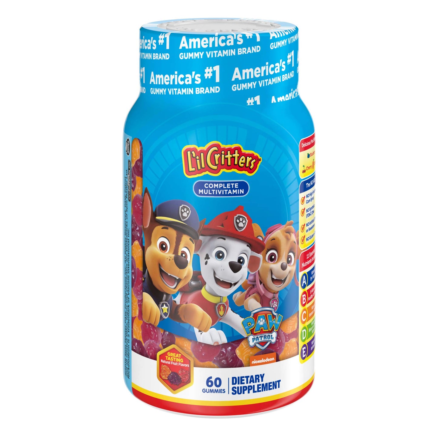 Gomitas Vitafusion B12 para adultos color rosa y rojo
