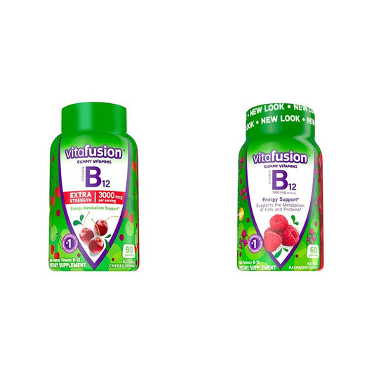Gomitas Vitafusion vitamina B12 extra fuerte sabor cereza frasco