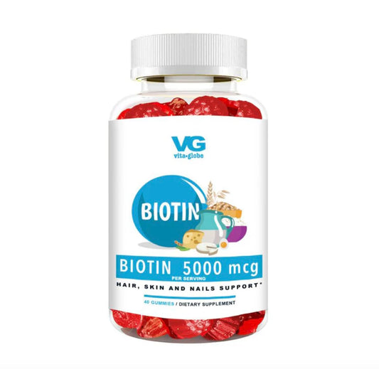 Gomitas VitaGlobe Biotina 5000mcg sabor berry mixto 40 unidades