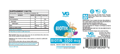 Gomitas VitaGlobe biotina 80 cuenta paquete de 2 sabor frutos mixtos