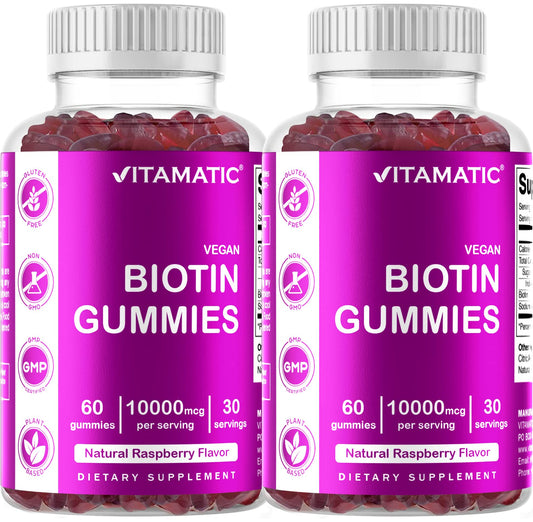 Gomitas Vitamatic biotina 10,000 mcg botella frontal
