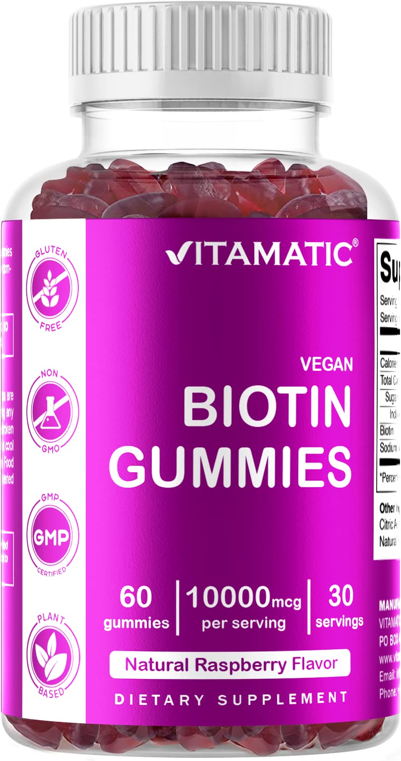 Gomitas Vitamatic biotina 10000 mcg sabor frambuesa natural