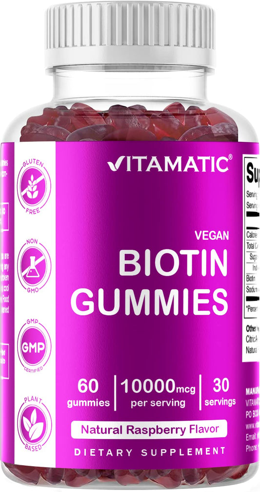 Gomitas Vitamatic biotina 10000 mcg sabor frambuesa natural