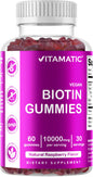 Gomitas Vitamatic biotina 10000 mcg sabor frambuesa natural