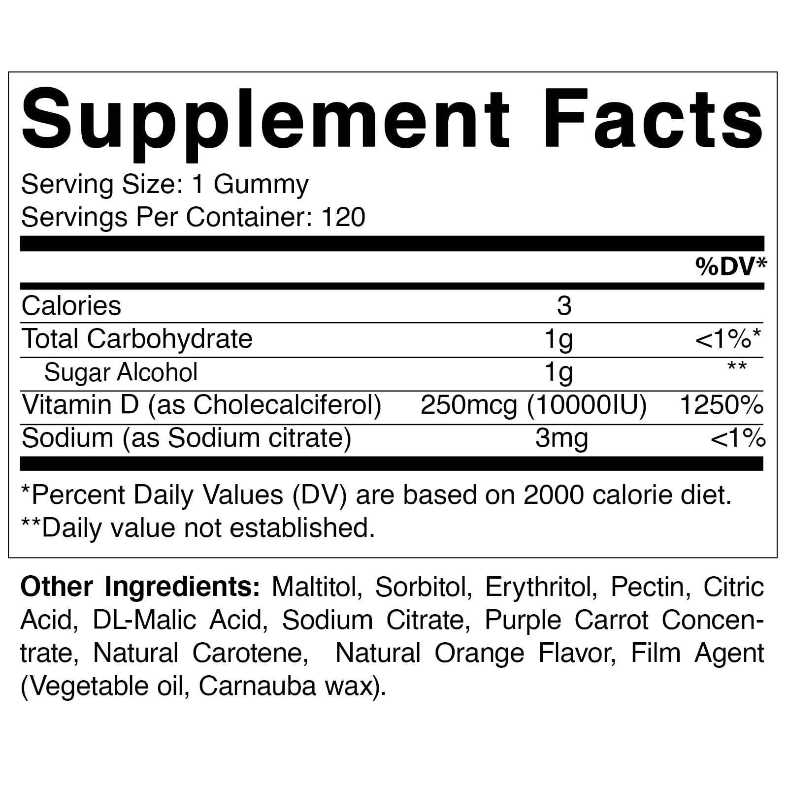 Gomitas Vitamatic D3 10000 IU apoyo huesos y sistema inmune