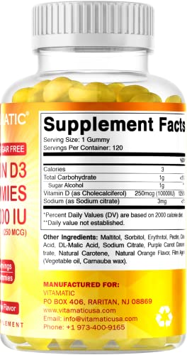 Gomitas Vitamatic sin gluten ni GMO vitamina D3 para función inmune