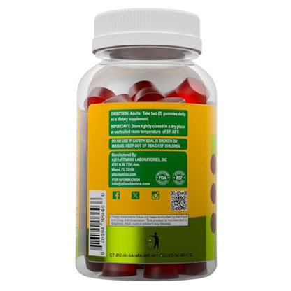 Gomitas vitamina B ALFA VITAMINS para energía en frasco abierto
