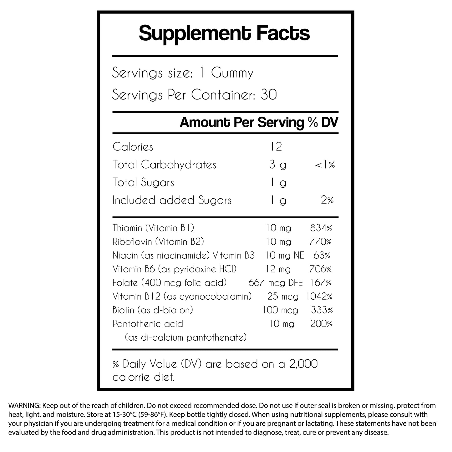 Gomitas vitamina B COMPLEX sabor naranja sin gluten 30 un
