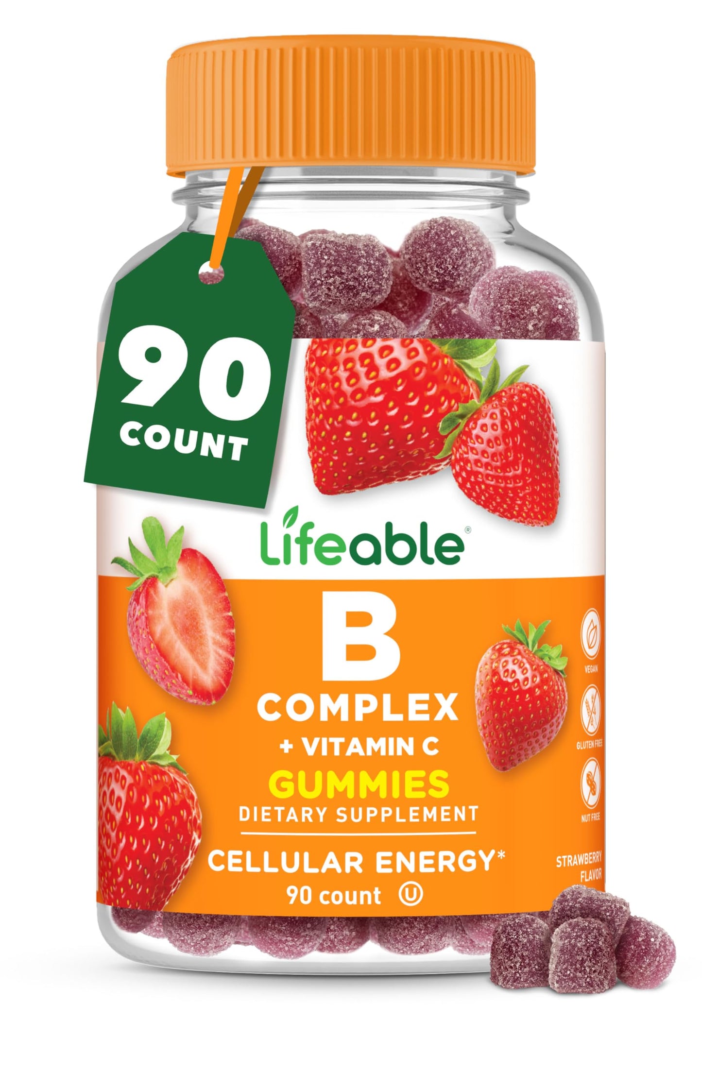 Gomitas vitamina B Lifeable para energía y nervios sabor fresa