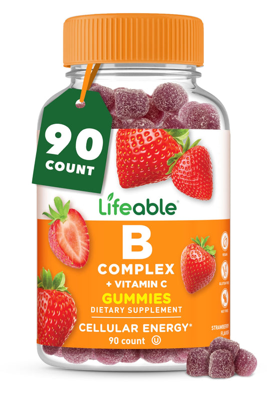Gomitas vitamina B Lifeable para energía y nervios sabor fresa