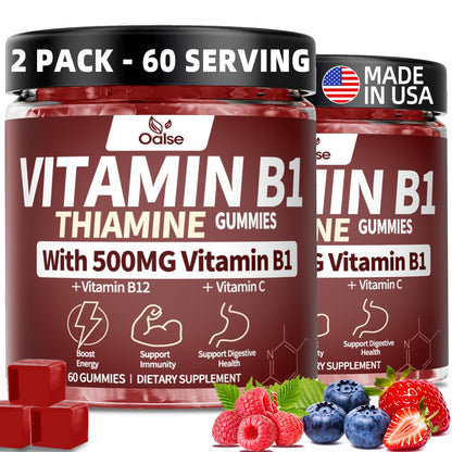 Frasco de gomitas de vitamina B1 y bayas de OALSE