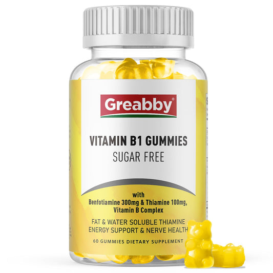 Gomitas vitamina B1 GREABBY benfotiamina y tiamina sin azúcar