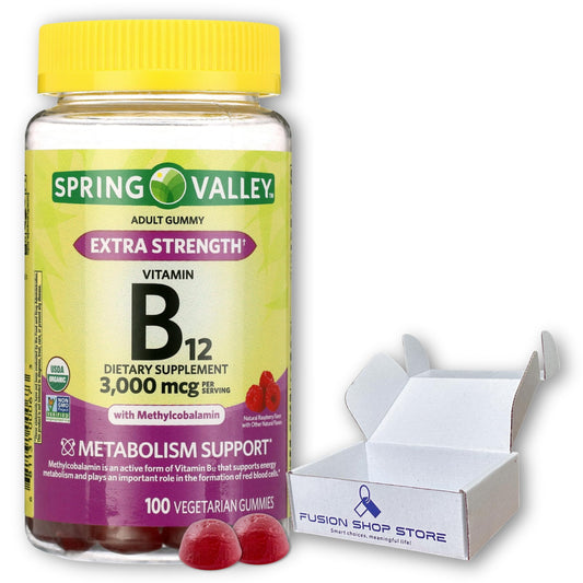 Gomitas vitamina b12 3000 mcg sabor frambuesa paquete 100 vegetales
