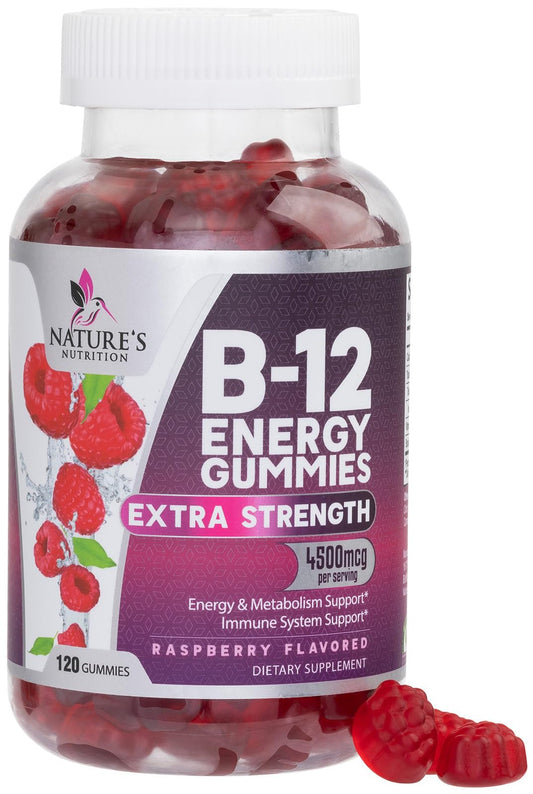 Gomitas Vitamina B12 4500mcg Nature's Nutrition frasco 120 unidades