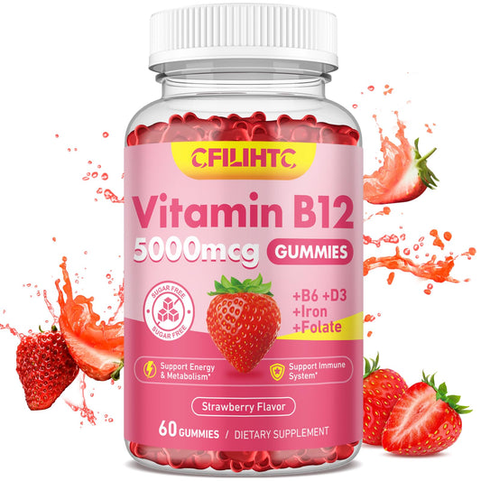 Gomitas de vitamina b12 5000mcg sabor fresa CFILIHTC