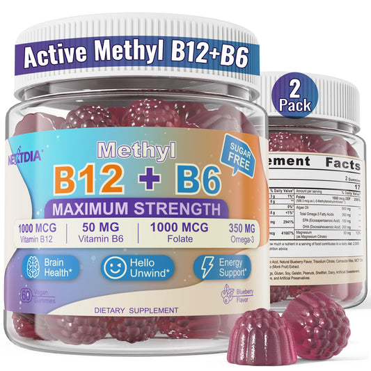 Gomitas vitamina b12 b6 Nextdia paquete doble veganas