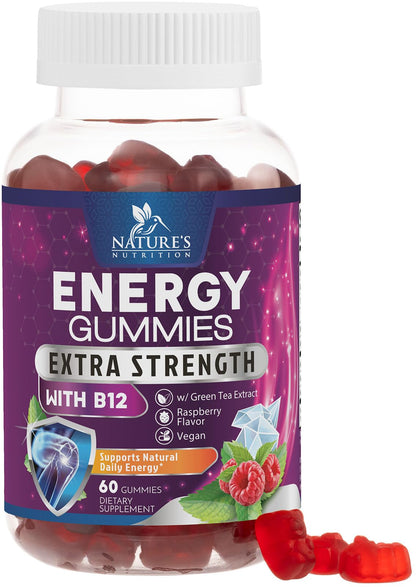Gomitas de vitamina B12 con cafeína natural y sabor a baya