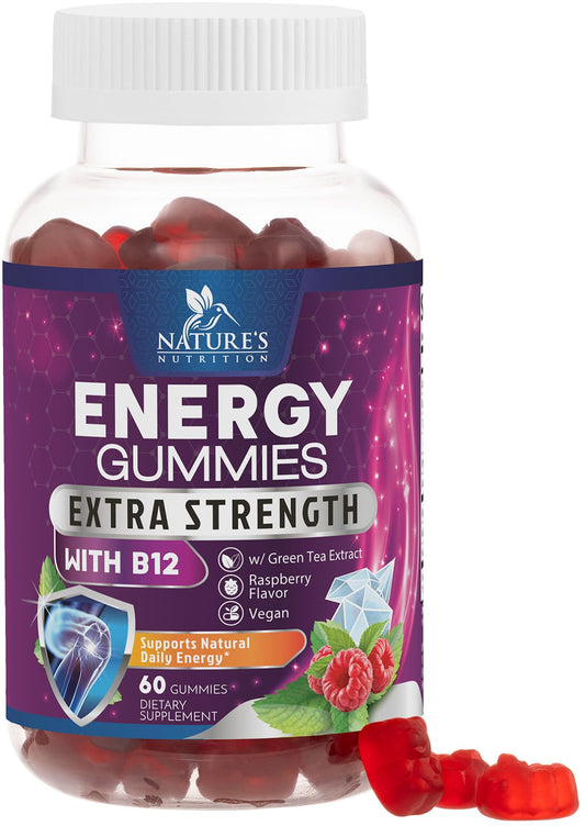 Gomitas de vitamina B12 con cafeína natural y sabor a baya