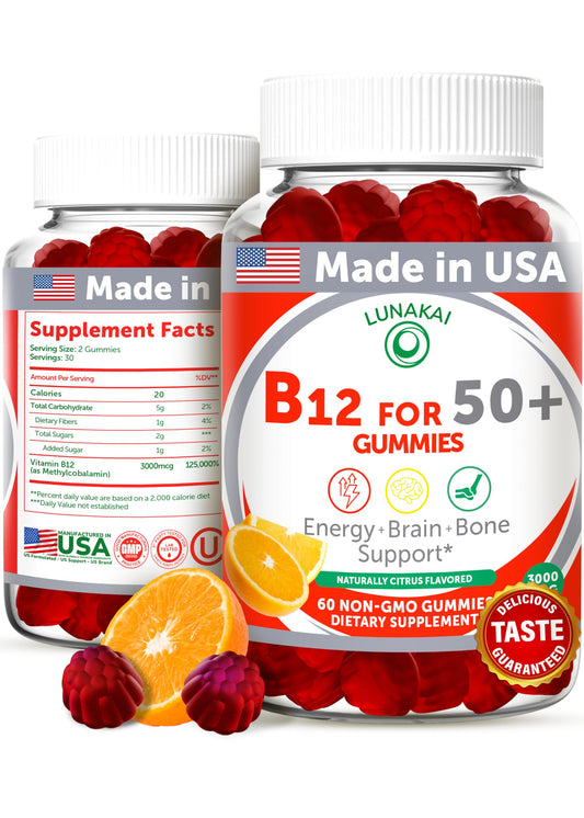 Gomitas vitamina b12 Lunakai sabor naranja 60 unidades