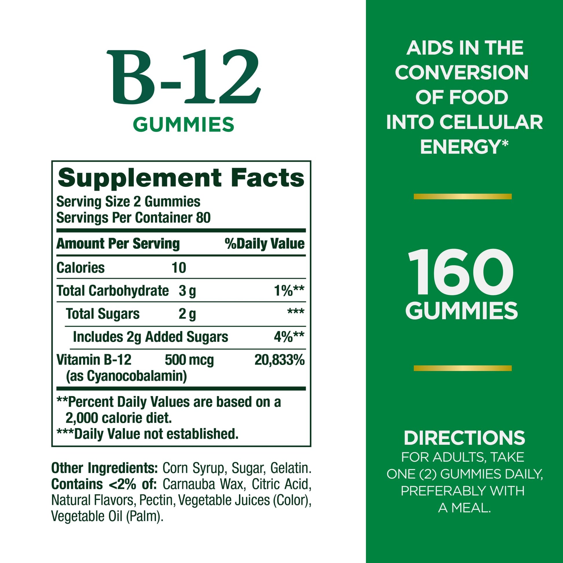 Gomitas vitamina B12 Nature's Bounty para metabolismo energético