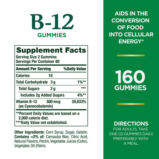 Gomitas vitamina B12 Nature's Bounty para metabolismo energético