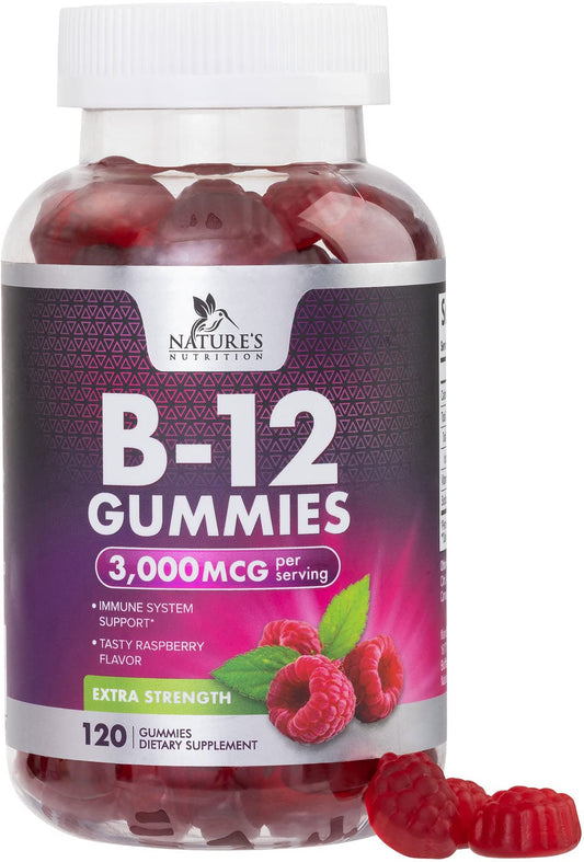 Gomitas vitamina B12 Nature's Nutrition bote 120 unidades