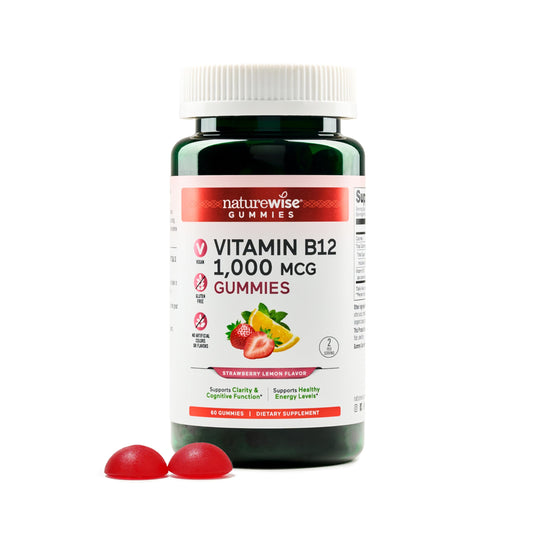 Gomitas vitamina b12 naturewise sabor fresa limón