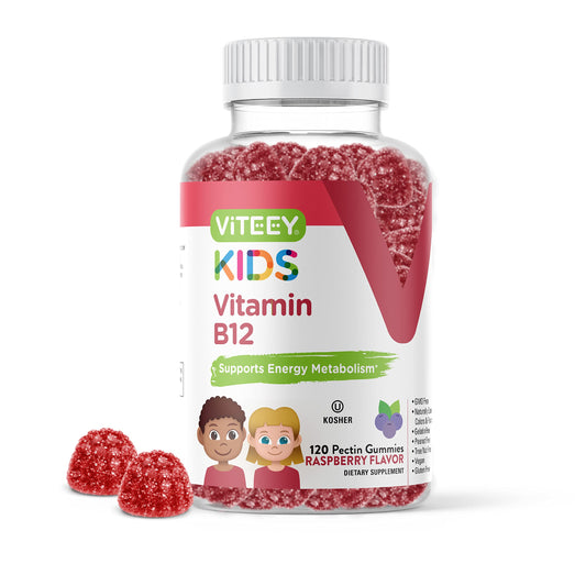 Gomitas vitamina b12 para niños sabor frambuesa paquete