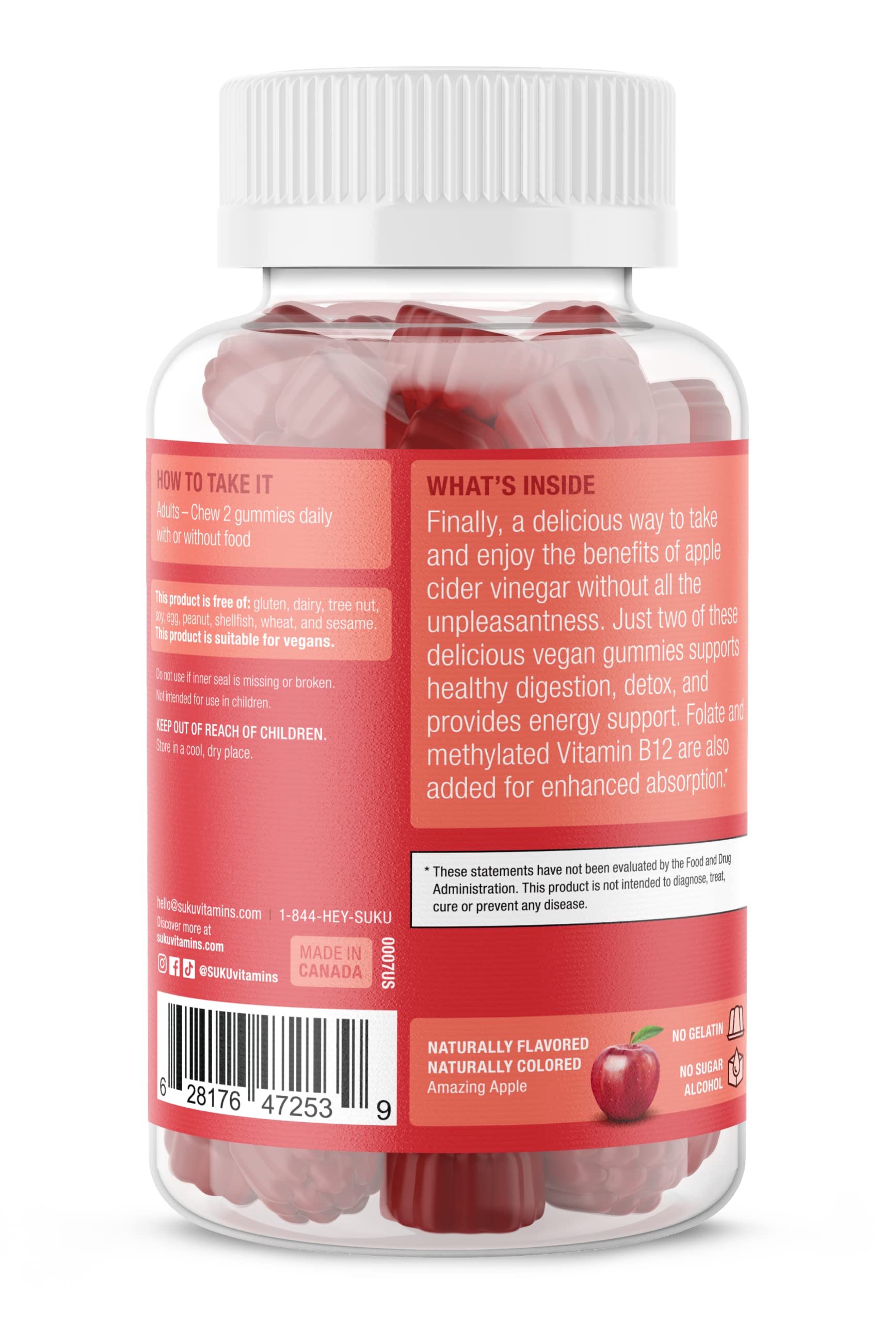 Gomitas de vitamina B12 y vinagre de manzana SUKU