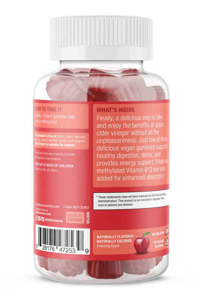 Gomitas de vitamina B12 y vinagre de manzana SUKU