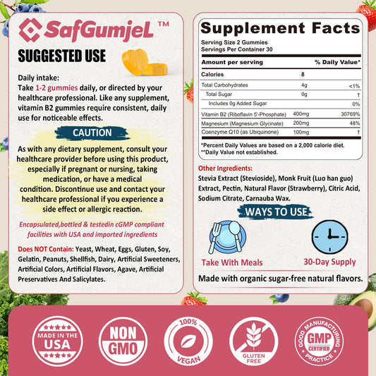 Gomitas vitamina B2 bioactiva Safgumjel para energía
