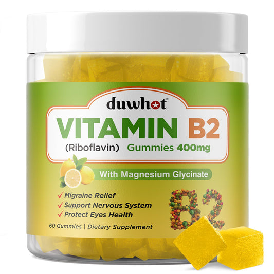 Gomitas vitamina b2 duwhot para migraña y dolor de cabeza