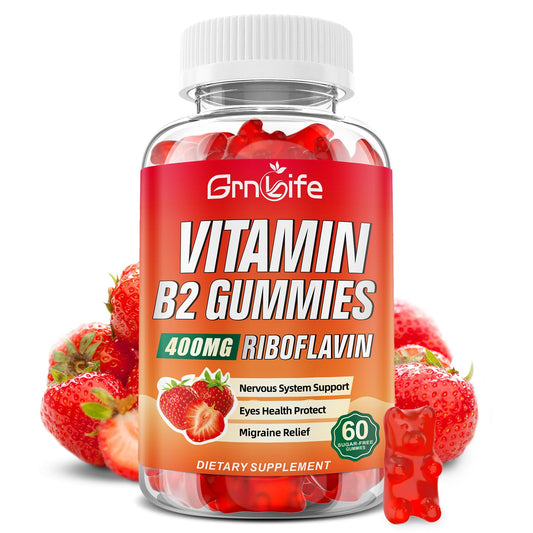 Gomitas vitamina B2 riboflavina 400mg sabor fresa 60 unidades