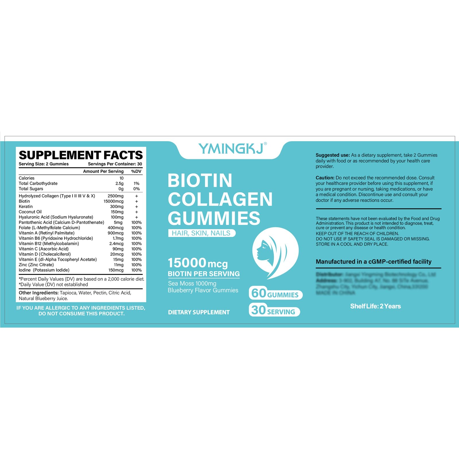 Gomitas vitamina B6 B12 biotina zinc para cabello piel y uñas