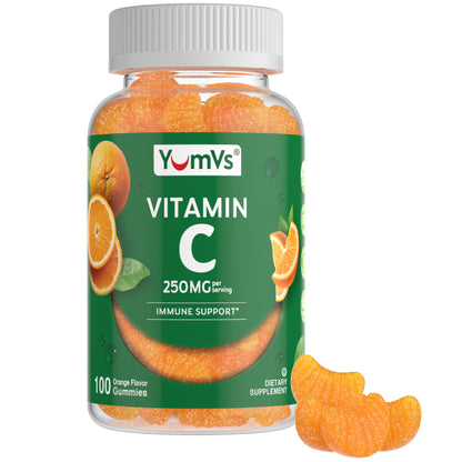 Gomitas Vitamina C YumVs sabor naranja frasco 120 unidades