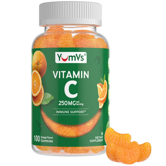 Gomitas Vitamina C YumVs sabor naranja frasco 120 unidades