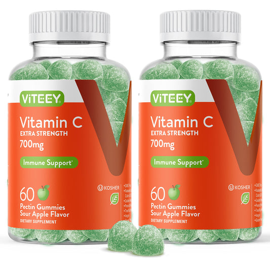 Paquete gomitas vitamina C 700mg extra fuerte sabor manzana Viteey