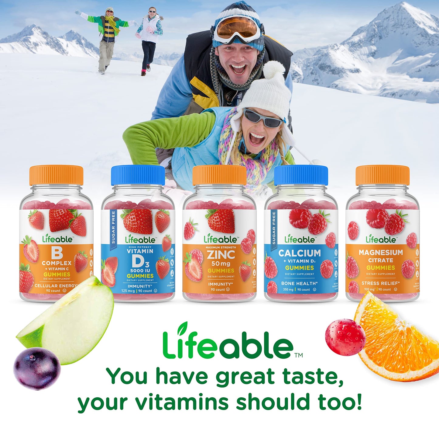 Gomitas vitamina c y complejo B Lifeable para adultos y niños