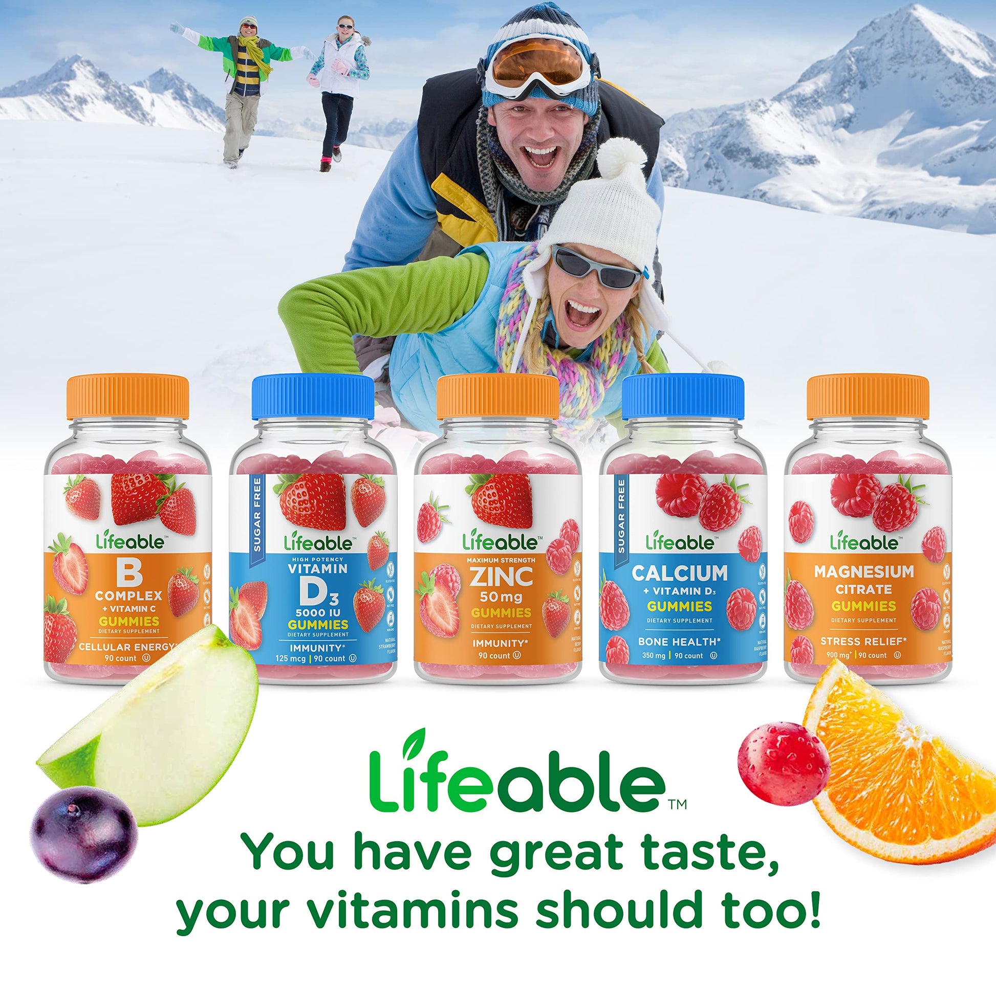 Gomitas vitamina c y complejo B Lifeable para adultos y niños