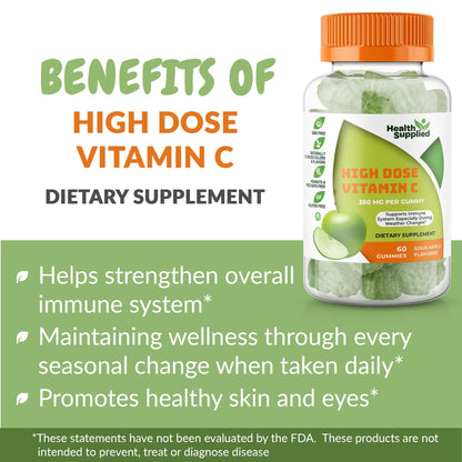 Gomitas vitamina c Health Supplied 2 paquetes fruta manzana