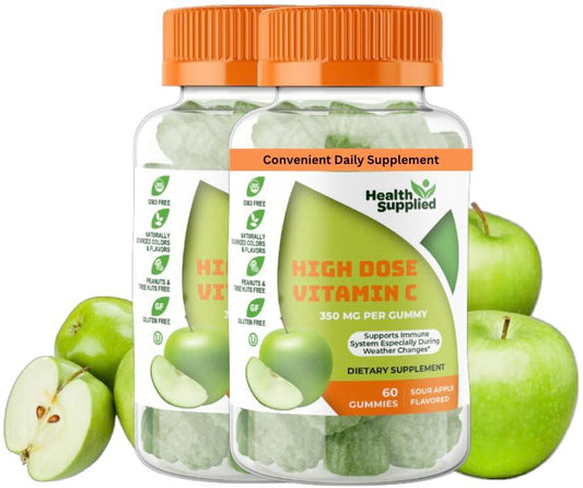 Gomitas vitamina c manzana ácida Health Supplied botella