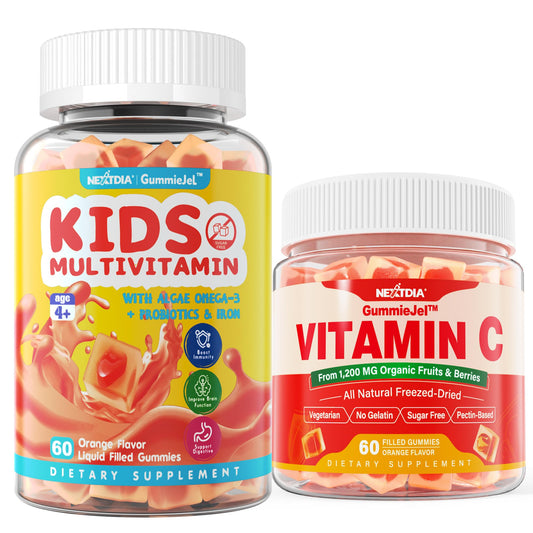 Gomitas de vitamina C y multivitaminas para niños