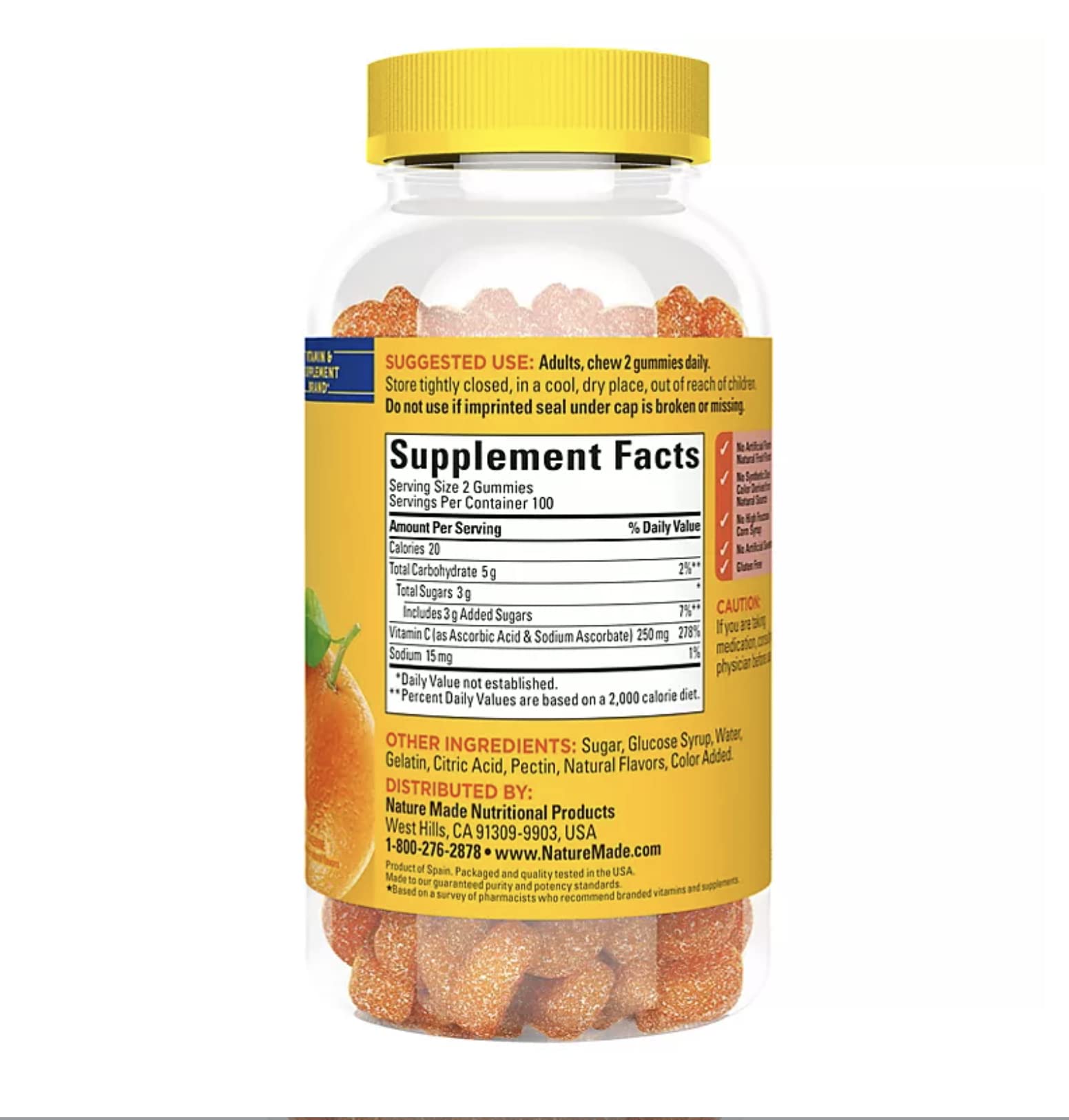 Gomitas vitamina C Nature Made 200 count para adultos