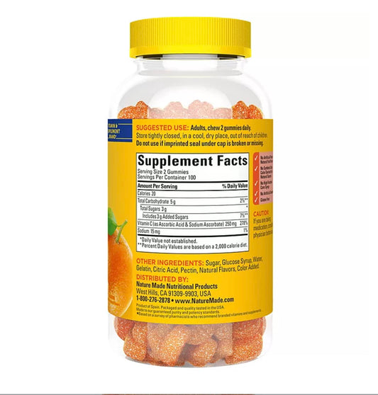 Gomitas vitamina C Nature Made 200 count para adultos