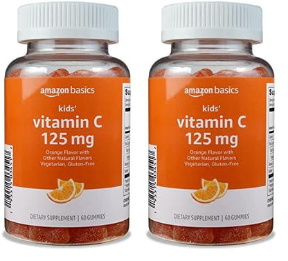Gomitas de vitamina C para niños Amazon Basics sabor naranja 60 unidades