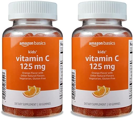 Gomitas de vitamina C para niños Amazon Basics sabor naranja 60 unidades