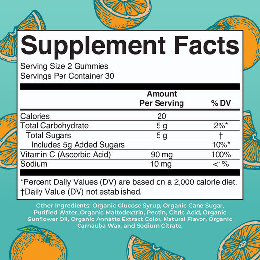 Gomitas vitamina C orgánicas MaryRuth para apoyo inmunológico